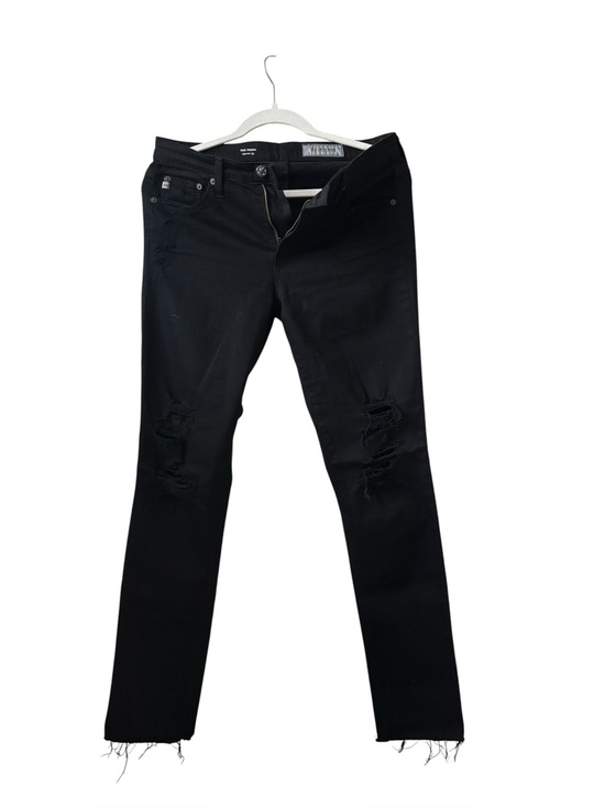 Ag Adriano Goldschmied Denim - Ag Adriano Goldschmied Black Distressed Cigarette Leg Jeans Women’s Size 28R
